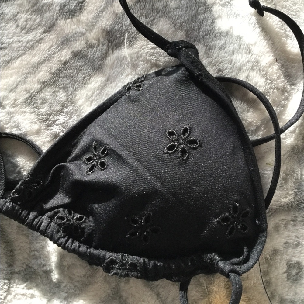 NWT Ralph Lauren Rugby black string bikini top - Picture 3 of 6